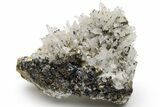 Gleaming, Striated Pyrite and Quartz on Sphalerite - Peru #233419-1